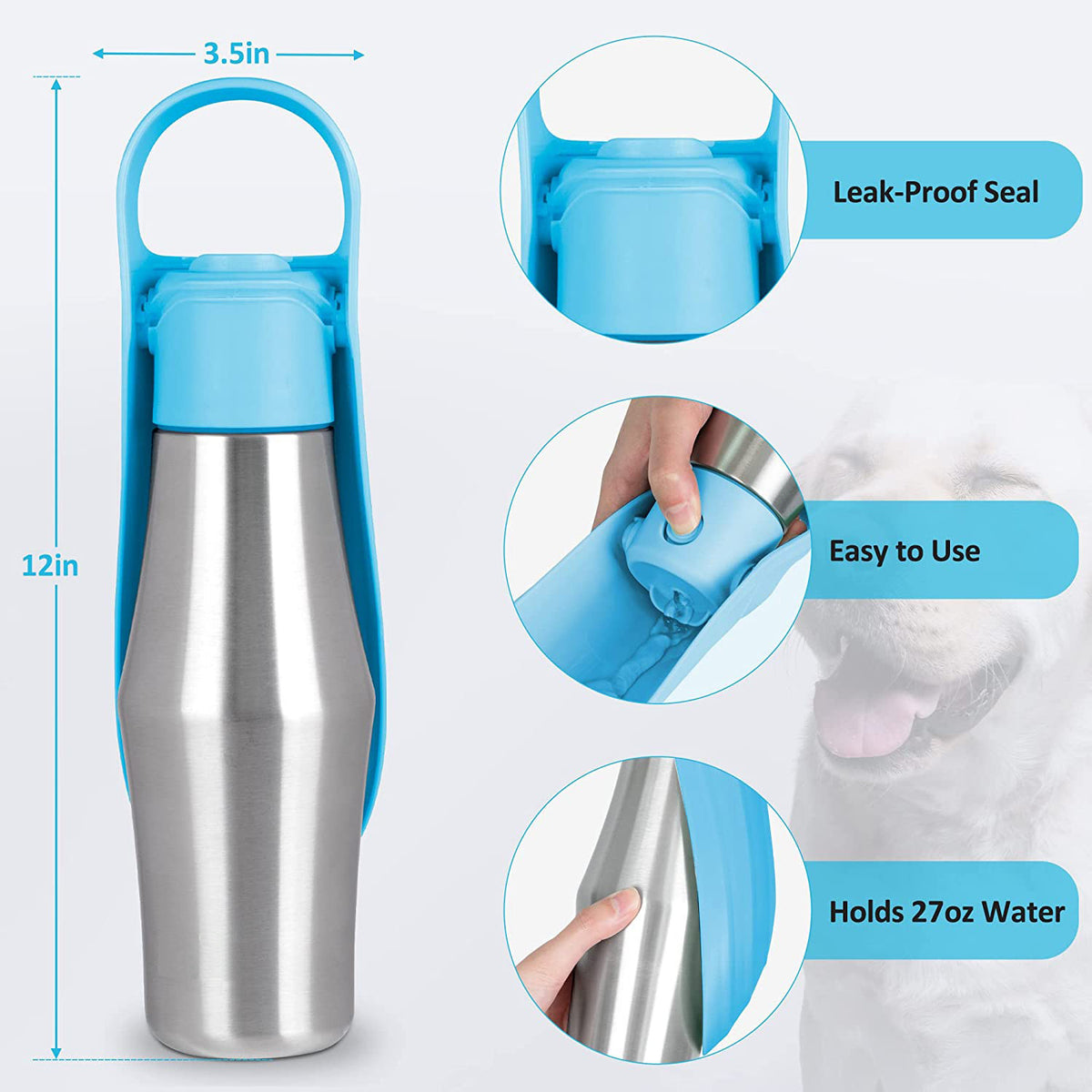 Stainless Steel Pet Travel Water Bottle
